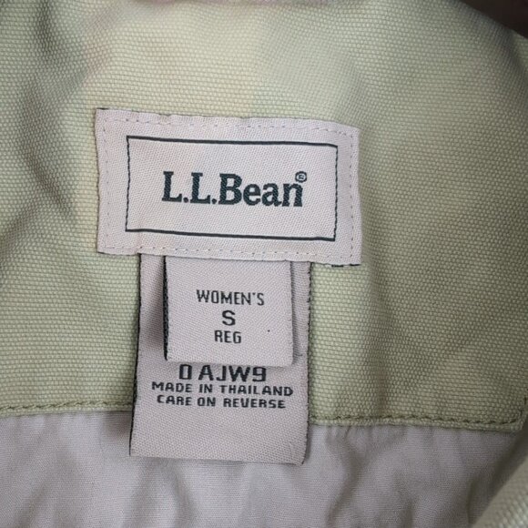 Vintage L.L. Bean Women's Light Green Denim Jacket Zipped Pockets, Small - Picture 3 of 10